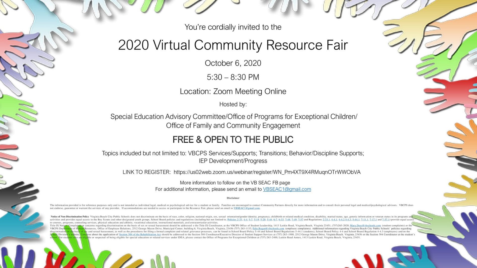 2020 Virtual Community Resource Fair Virginia Beach