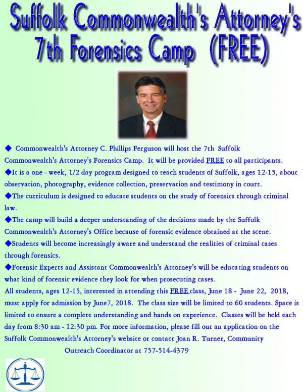 Suffolk Commonwealth's Attorney Forensic Camp 