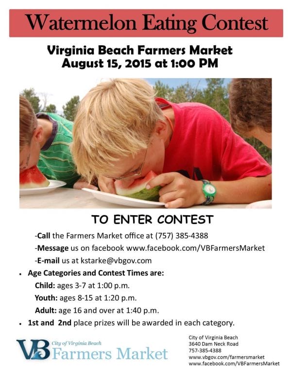 Watermelon Eating Contest at Virginia Beach Farmers Market!