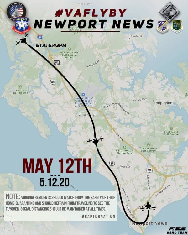 AF FlyBy over Hampton Roads on Tuesday, May 12, 2020!
