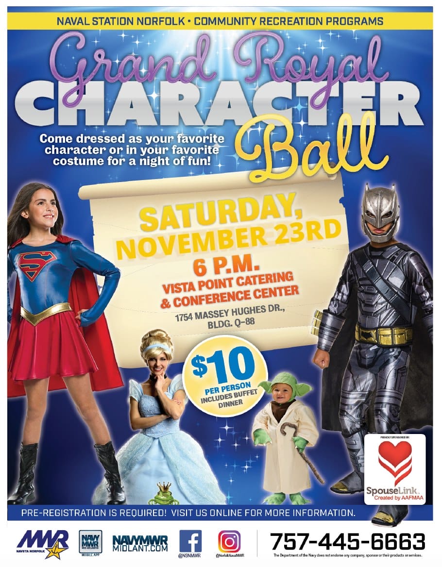Military Families - Character Ball New Date Naval Station Norfolk