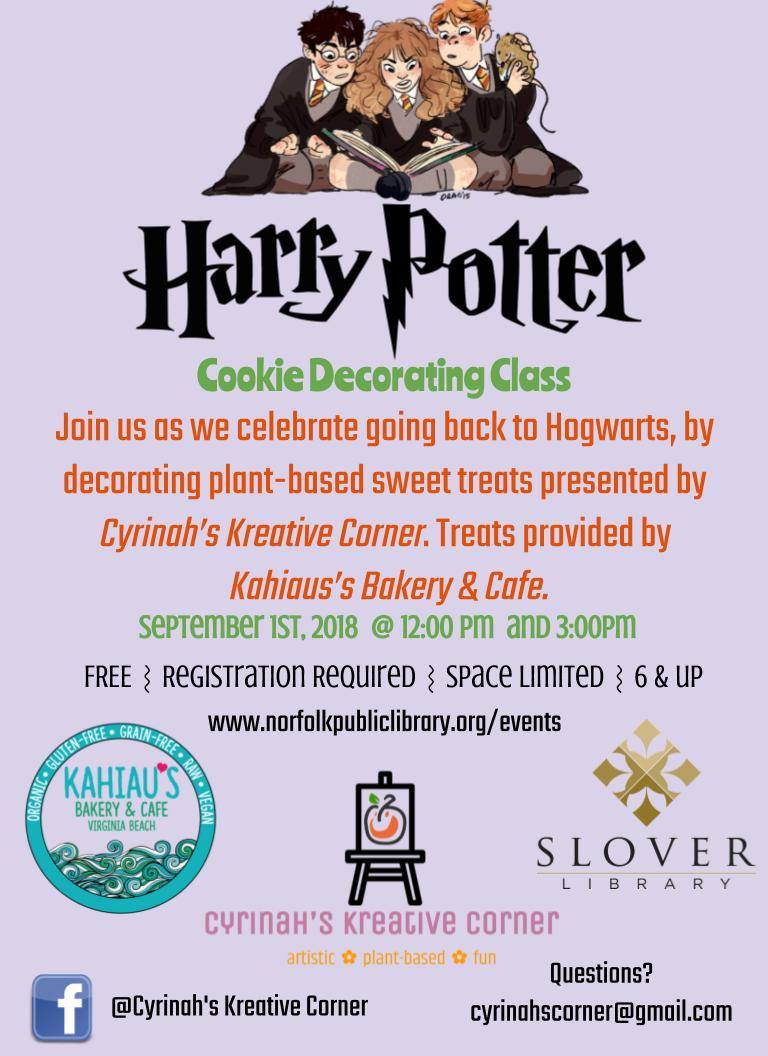 Harry Potter Cookie Decorating Event at Slover Library in Norfolk