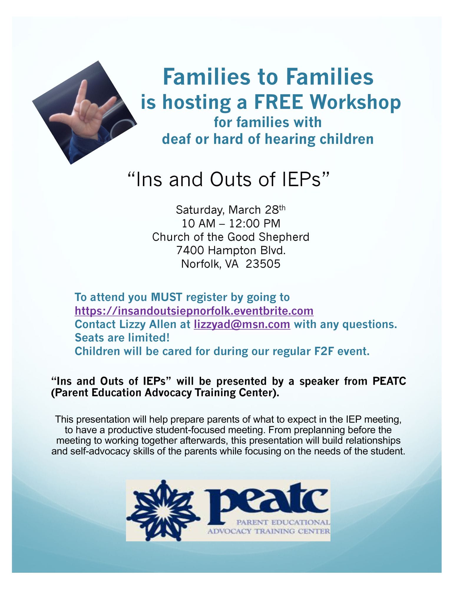 Ins and Outs of IEPs flyer