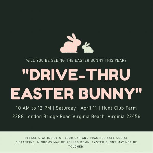 Drive Thru Easter Bunny at Hunt Club Farm