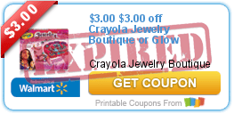 $3.00 off Crayola Jewelry Boutique or Glow Board