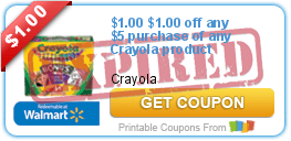 $1.00 off any $5 purchase of any Crayola product