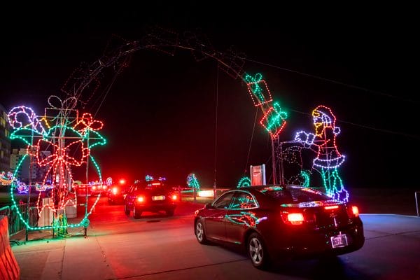 Example of the light display at BayPort Credit Union Holiday Lights at the Beach, presented by Food Lion