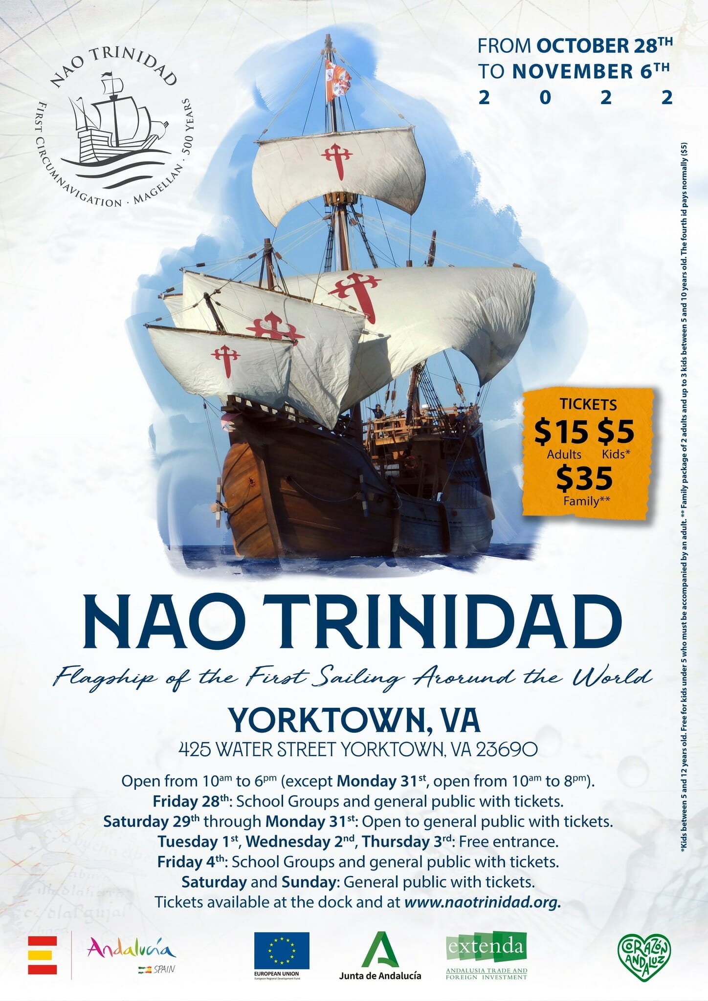 Tall Ship The Nao Trinidad Visits Yorktown (Free Tours