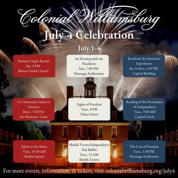 Colonial Williamsburg 4th of July Celebration & Free Admission